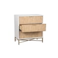 thumbnail image 3 of Eli 34 Inch 3 Drawer Small Dresser Nightstand, Corrugated Panels, White, Gold- Saltoro Sherpi, 3 of 6