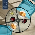 thumbnail image 6 of Best Choice Products 3-Piece Patio Bistro Dining Furniture Set w/ Glass Tabletop, Folding Chairs - Peacock, 6 of 10