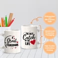 thumbnail image 2 of Designs ByLITA A Great Fisherman The Best Catch Of His Life 11oz Plastic Coffee Mug (2 Pack) | Cute Matching Couple Coffee Cups, 2 of 6