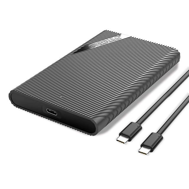 yeacher ORICO 2521C3 2.5" SATA HDD/SSD Enclosure with USB 3.1 Type-C, UASP Support, 5Gbps Transfer, Tool-Free Design, Compatible with Windows/Mac/Linux, Up to 4TB Capacity, Black ABS Plastic,