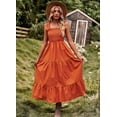 thumbnail image 2 of Besolor Women's Summer Boho Maxi Dress Casual Sleeveless Spaghetti Strap Smocked Tiered Flowy Long Beach Sun Dresses, 2 of 5