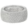 PORI Jewelers Micropave CZ Sterling Silver Wide Eternity Band Ring, Available in 7 Sizes