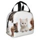 thumbnail image 2 of Easygdp Cute Kittens And Puppy Bolsa Térmica Premium - Tela Oxford Impermeable, Gran Capacidad, Bolsillo Frontal, Unisex para Trabajo, Escuela, Actividades al Aire Libre y Picnics, 2 of 8