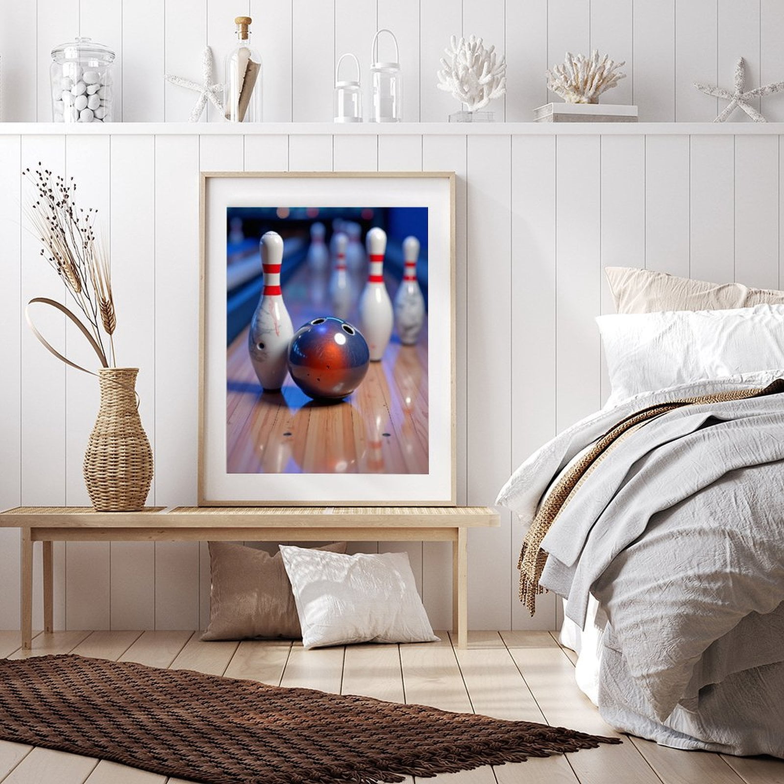 Diamond Art Kits for Adults - Classic Bowling Print No.10 5D Frameless Dimond Painting Kit for Adults Beginner, Round Diamond Kits for Home Wall Decor, Gift for Women