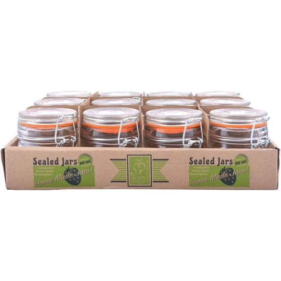 Esschert Design Flip-Top Jar Set, 12 Piece, Small, Glass