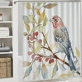 thumbnail image 6 of Orinice Bird Branch Leaves Bathroom Decor Set with Hooks, Luxurious Graphic Print Polyester Fabric Shower Curtain Set, Waterproof Bathroom Decoration, Multi Size Colorful Design 69x72, 6 of 7