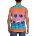 thumbnail image 4 of Bingfone Beach with Palm Trees Pattern Men's Tank Tops Workout Sleeveless Tee Shirts Running Beach Tanks for Men-XX-Large, 4 of 8
