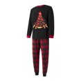 thumbnail image 3 of Elippeo Christmas Family Pajamas Matching Set Elk Print Long Sleeve Tops and Stretch Plaid Pants Sleepwear Soft Nightwear, 3 of 10