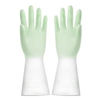 100Fens Housework Cleaning Gloves Plastic Durable Dishwashing Gloves Rubber Latex Kitchen Cleaning Brush Pot Laundry Gloves