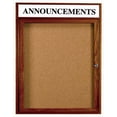 thumbnail image 5 of Aarco Products WBC4896-3RH 3-Door Enclosed Bulletin Board with Header - Walnut, 5 of 6