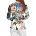 thumbnail image 4 of Genshin Impact Women's Pajama Top 3D Digital Print Sleepwear Trendy Crewneck Pullovers Long Sleeve Shirts S, 4 of 8