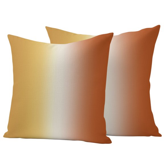 Outdoor Pillow Covers 24x24 Set of 2, Burnt Orange Yellow Ombre Waterproof Patio Throw Pillow Covers for Couch Sofa Chair, Contemporary Art Abstract Aesthetics Pillowcases for Throw Pillows