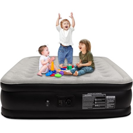 ZHIBO Queen Air Mattress with Built-in Pump, 16" Raised, Foldable, 660lb Capacity, for Guests & Camping