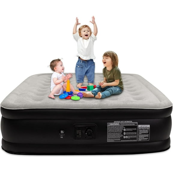 ZHIBO Queen Air Mattress with Built-in Pump, 16" Raised, Foldable, 660lb Capacity, for Guests & Camping