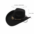 thumbnail image 4 of Clossjun Western Cowboy Hat for Men Women Classic Roll Up Fedora Caps with Buckle Belt Outdoor Activity Beanies Fashion Head Wear, 4 of 6