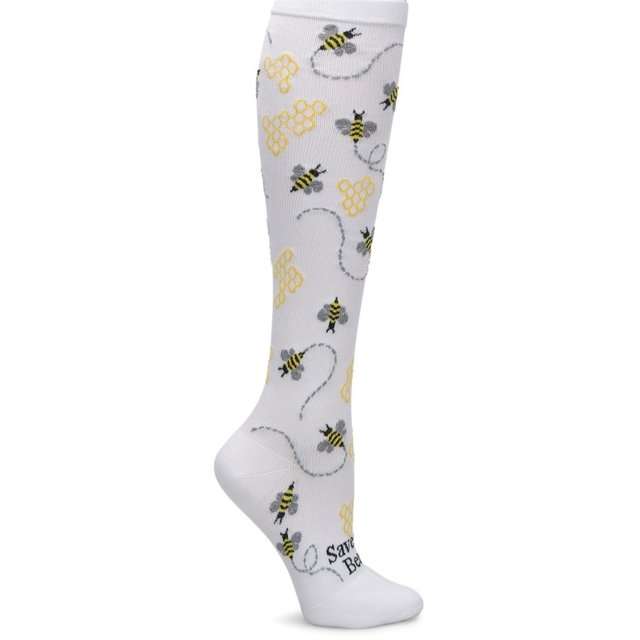 Nurse Mates Compresión Socks Becerro Regular hasta 17 Color: Salva las Abejas, Tamaño: OS