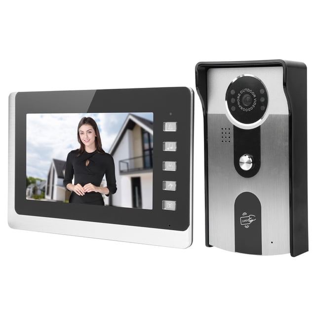 Timbre con vídeo, timbre con vídeo LCD de 7 pulgadas, portero impermeable, seguridad para el hogar, construido para durar Jadeshay A