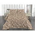 thumbnail image 2 of Ambesonne Tropical Quilted Coverlet 3 Pcs, Simple Spots and Leaves, King Size, Dark Mustard Eggshell, 2 of 4