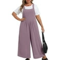 thumbnail image 2 of Cueply Womens Plus Size Overalls Jumpsuits Causal Sleeveless Adjustable Straps Wide Leg Long Pants with Pockets, 2 of 9