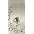 thumbnail image 2 of Koson, Ohara 9x14 Black Ornate Wood Framed with Double Matting Museum Art Print Titled - Kwak in rain, 2 of 4