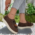 thumbnail image 4 of HEWUQI Women's Slip on Boat Shoes Platform Lace up Lightweight Suede Loafers Round Toe Soft Sole Clogs Comfortable Casual Walking Sneakers a-Brown Size 7.5, 4 of 7