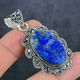thumbnail image 2 of Natural Lapis Lazuli Gemstone 925 Sterling Silver Jewelry Pendant 2.25", 2 of 2