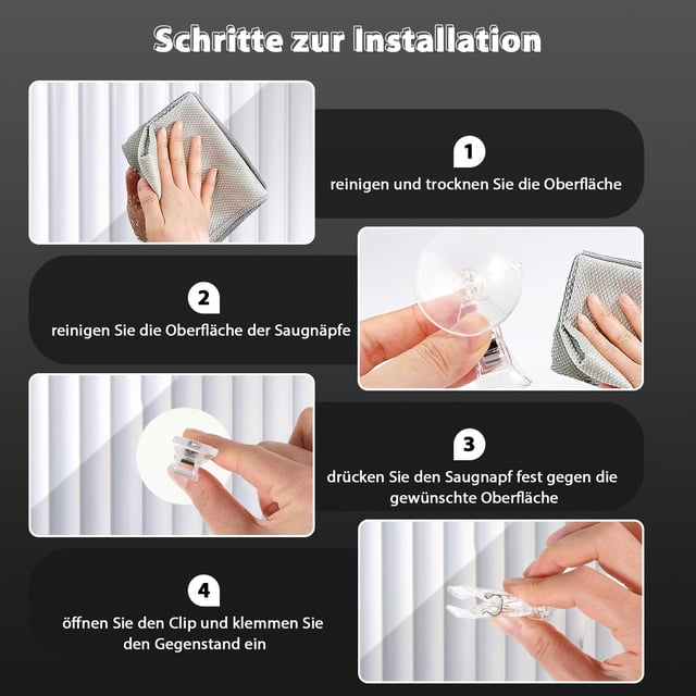 Cateissary 5 unids/set ganchos elegantes para colgar soporte fuerte capacidad fácil instalación ventosas para vidrio Almacenamiento y organización del hogar