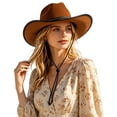 thumbnail image 3 of Unisex Western Cowboy Hat With Studded Leather Band Wide‑Brim Hat Vintage Festival Party Cosplay Outdoor Travel Fashion Head‑Accessory, 3 of 6