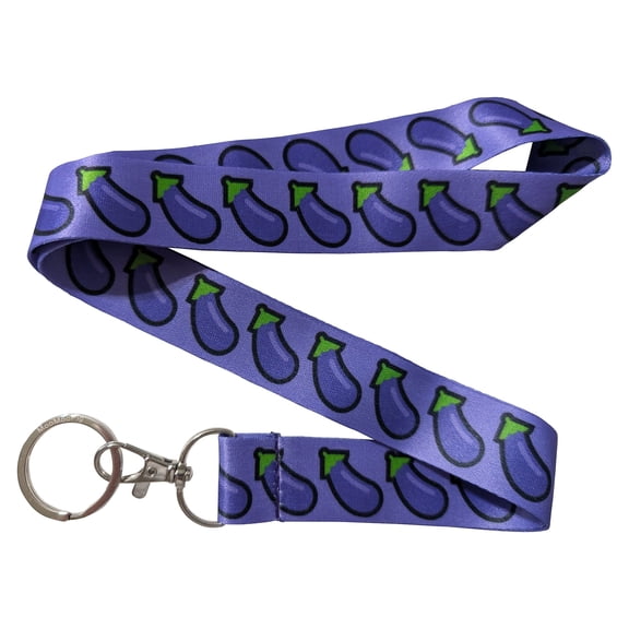 Eggplant Purple Keychain Lanyard