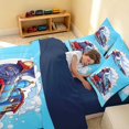thumbnail image 4 of Erosebridal Train Twin Bedding, Steam Engine Bedding Comforter Set, Blue Cartoon, Navy Reversible 7 Pieces, 4 of 6