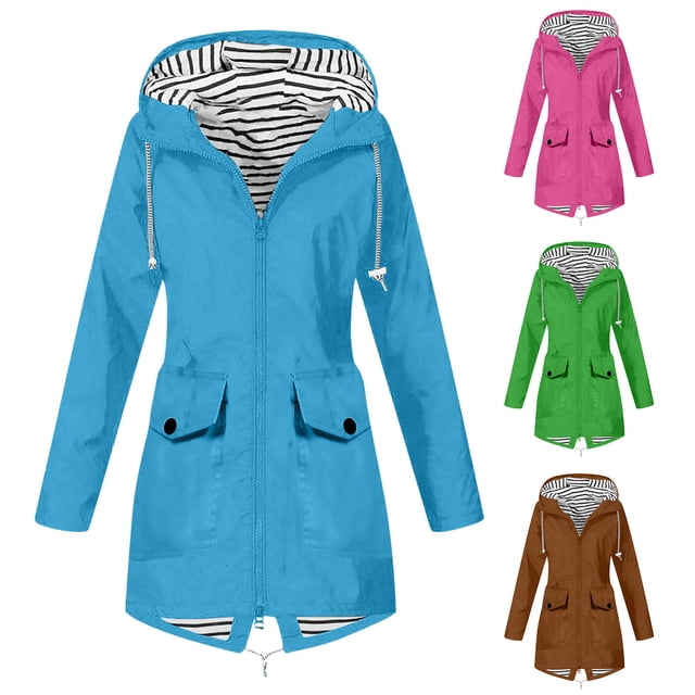 Sentmoon Winter Jackets Oversized Long Sleeve Womens Coats Winter Zipper Solid Color Windproof Waterproof Hoodies for Women with Pockets Fall and Winter Delightful for Backpacking and Camping