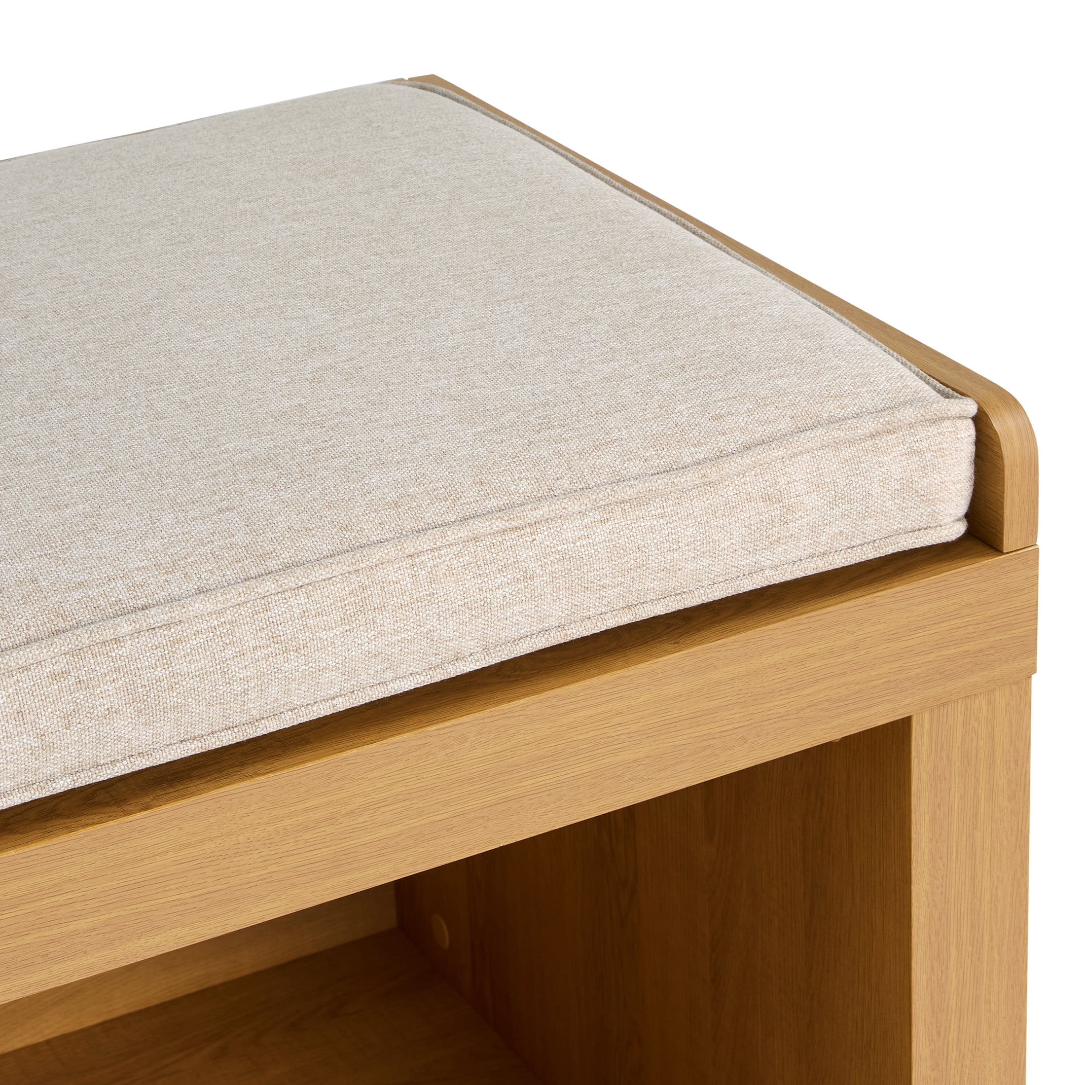 Better Homes & Gardens 3-Cube Storage Bench, Light Honey