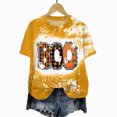 thumbnail image 5 of TOWED22 Halloween Tie Dye Boo Shirts for Women Funny Halloween Ghost Tshirts Fall Spooky Pumpkin Gift Top(Yellow,M), 5 of 5
