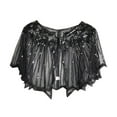 thumbnail image 2 of Shawl with Loop, Duoif Women Cape Crochet Lace All Mesh Summer Beaded Sequin Flapper Dress Shawl for Knitted Shawl Wraps for Women Black, 2 of 5