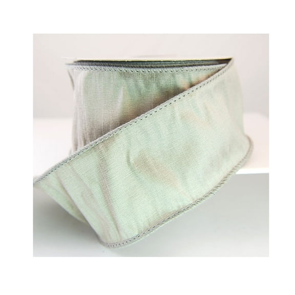 Wired Edged Anisha Dupioni Silky Dark Shale Green Color Ribbon 2 1/2" - 10 Yards