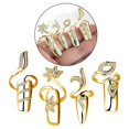 thumbnail image 2 of Maoww Rhinestone Fingertip Opening Ring Adjustable Nail Guard Cover Rings Golden, 2 of 9
