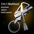 thumbnail image 3 of Whimsyard Lighter, Permanent Match Infinity Lighter, Cool Trench Lighter with Multitool Keychain Bottle Opener, Reusable Waterproof Match Strike Anywhere, Flint Fire Starter for Outdoor (Black+Gold), 3 of 9