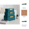 thumbnail image 6 of Decorative Boxes for Home Decor - Modern Storage Boxes with Lid for Jewelry, Keepsakes, or Entryway Table - Compact Home Organizer for Dresser, Bookshelfm or Office - Set of 3; 7", 8", & 9", Teal, 6 of 13