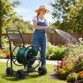 thumbnail image 2 of Ktaxon Black & Green Hose Cart, Iron Construction with 4-Wheel Stability & Built-In Garden Hose, 2 of 11