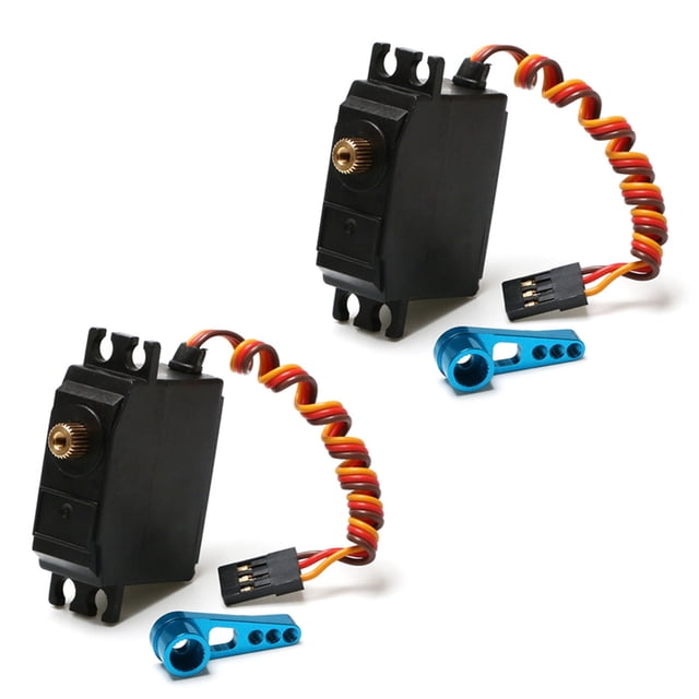 2X Servo de Engranaje de Metal de Cables con Brazo de Servo de Metal 25T para 12428 12429 1/12 RC Piezas de Mejora de Coche