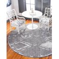 thumbnail image 4 of Jill Zarin’s Uptown Round Distressed Modern Area Rugs, Gray, 4 of 8
