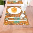 thumbnail image 5 of LNWH Orange Vintage Mandala Pattern Placemats, 4 PCS Heat Resistant Washable PVC Table Mats, 18"x12", 5 of 6