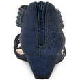 thumbnail image 3 of Charter Club Womens Ginifur Padded Insole Faux Leather Wedge Sandals, 3 of 3