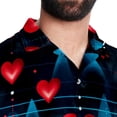 thumbnail image 5 of Valentine's Day Love ECG Men's Hawaiian Button Down Short Sleeve Casual Printed Summer Beach Unisex Shirt, 5 of 6