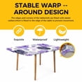 thumbnail image 4 of Purple Ombre Spring Floral Table Cloths for 3 Foot Rectangle Tables, Summer Botanical Flowers Patio Waterproof Elastic Fitted Tablecloths, Washable Rectangular Table Cover for Camping, 4 of 8