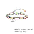 thumbnail image 3 of VNOX Stainless Steel Rainbow Colors Chain Bracelet for Men Women,Thin Cuban Link Chain Paperclip Handmade Bracelet,Simple Delicate Minimalist Jewelry Bracelet 6.5+2Inch, 3 of 6