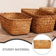 thumbnail image 2 of WRITWAA 2pcs Narrow Wicker Storage Baskets Seagrass Rectangular Bins Handmade for Home Decor Shelves, 2 of 7