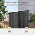 thumbnail image 4 of 8' x 6' Metal Storage Shed, Lockable Waterproof Outdoor Tool Shed with Ventilation, Organizer for Backyard Patio Lawn, Dark Gray, 4 of 8