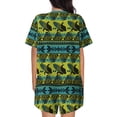 thumbnail image 3 of Lsque Teal Vintage Corn Pattern Women's Short-Sleeved Pajama Set - 2 Piece Soft and Lightweight Sleepwear Set-4X-Large, 3 of 9