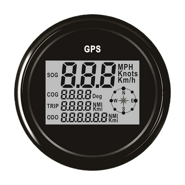 85mm Marine Boat Car GPS Speedometer LCD Display 0~999 Km/h Knots MPH Adjustable Digital Speedometer Gauge With Red Backlight ,Universal Compatibility